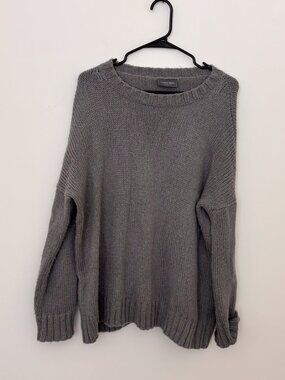 Wooden Ships Gray Slouchy Chunky Knit Oversized Sweater